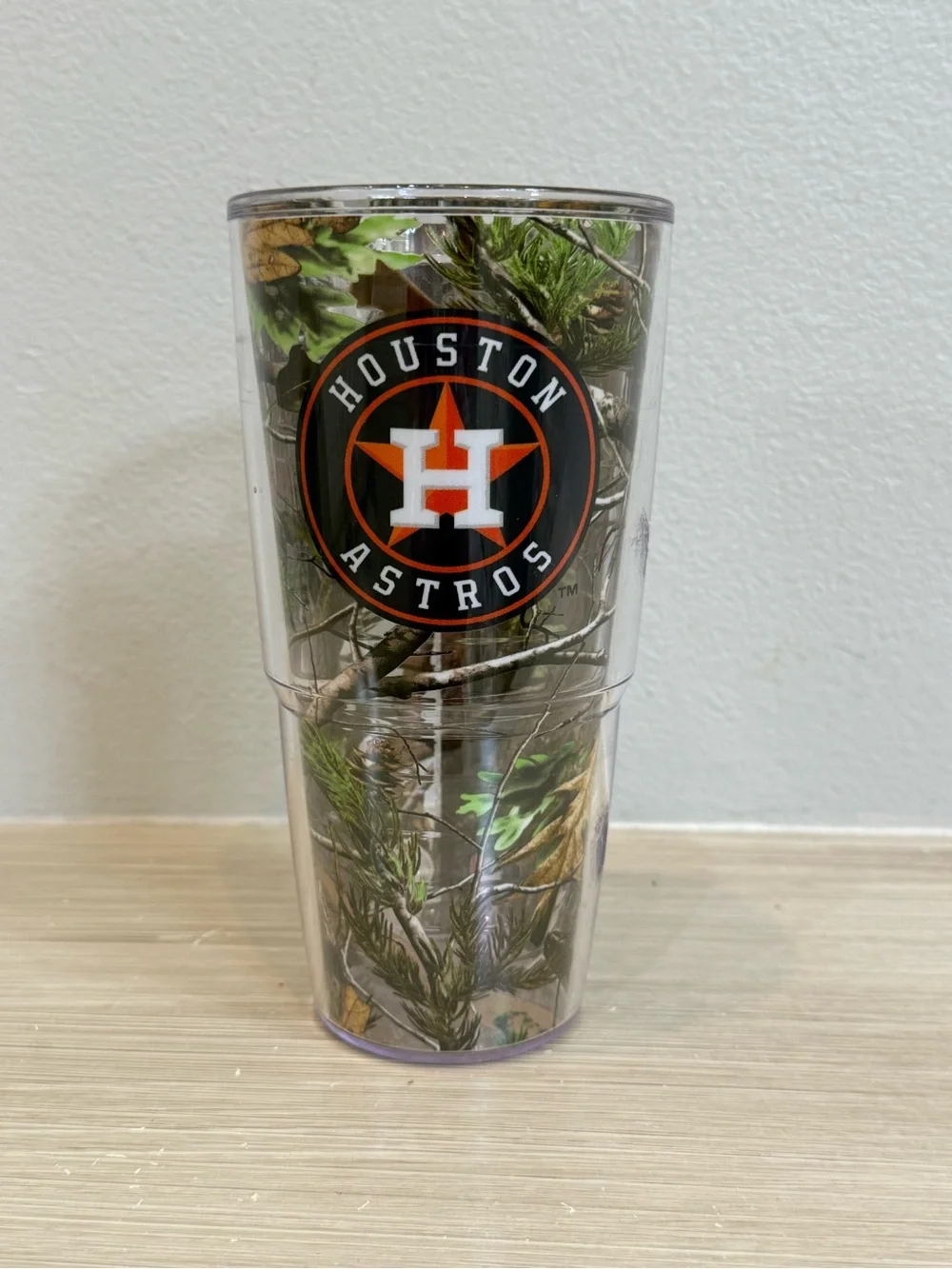 Tervis Houston astros baseball Camouflage Tumbler Clear with Orange & Black Log